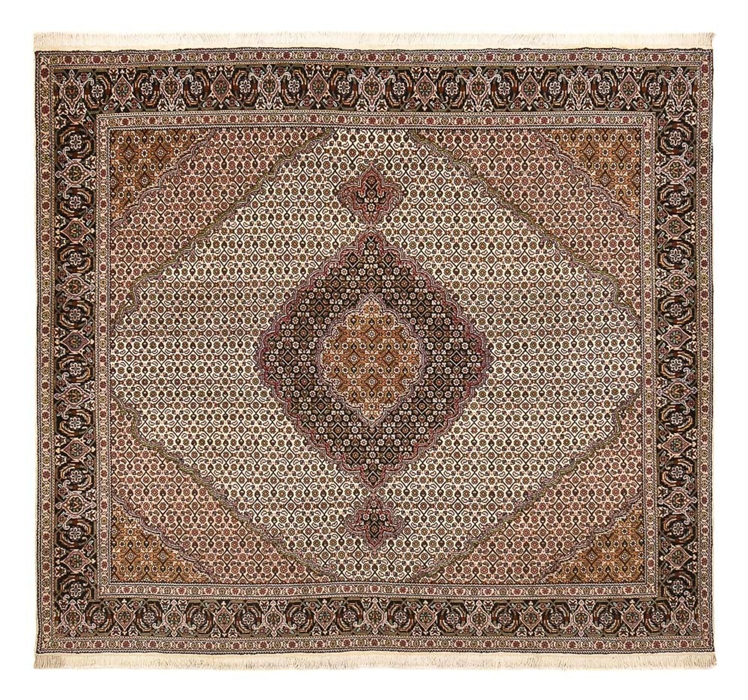 Tappeto Persero - Tabriz - Reale quadrato  - 212 x 200 cm - marrone