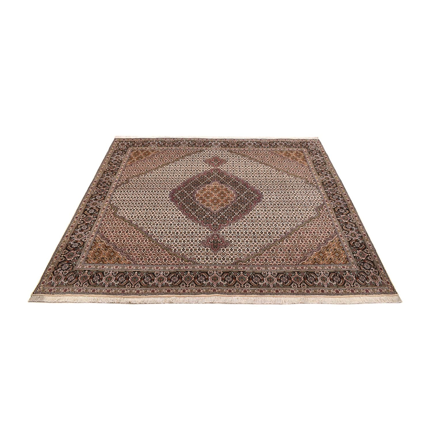 Tappeto Persero - Tabriz - Reale quadrato  - 212 x 200 cm - marrone