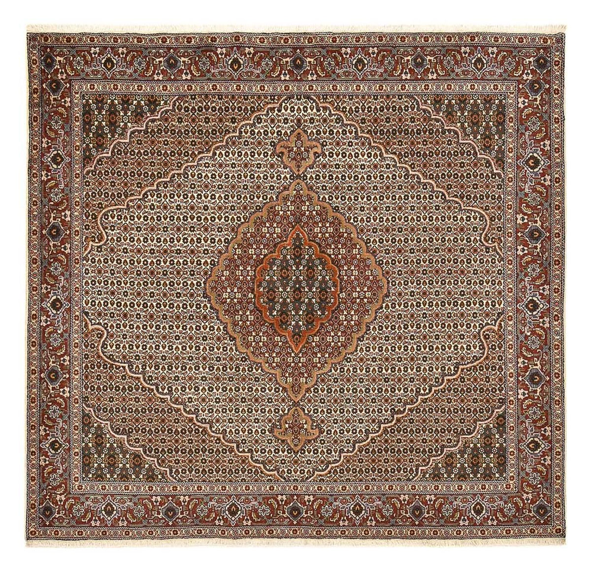 Tappeto Persero - Tabriz - Reale quadrato  - 204 x 196 cm - marrone