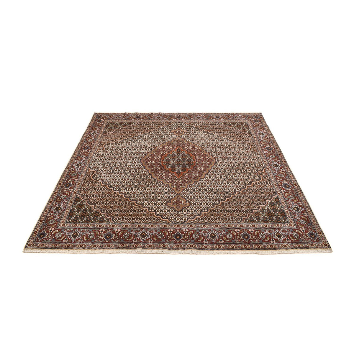 Tappeto Persero - Tabriz - Reale quadrato  - 204 x 196 cm - marrone