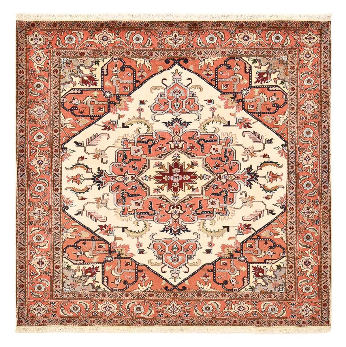 Tappeto Persero - Tabriz - Reale quadrato  - 205 x 200 cm - crema