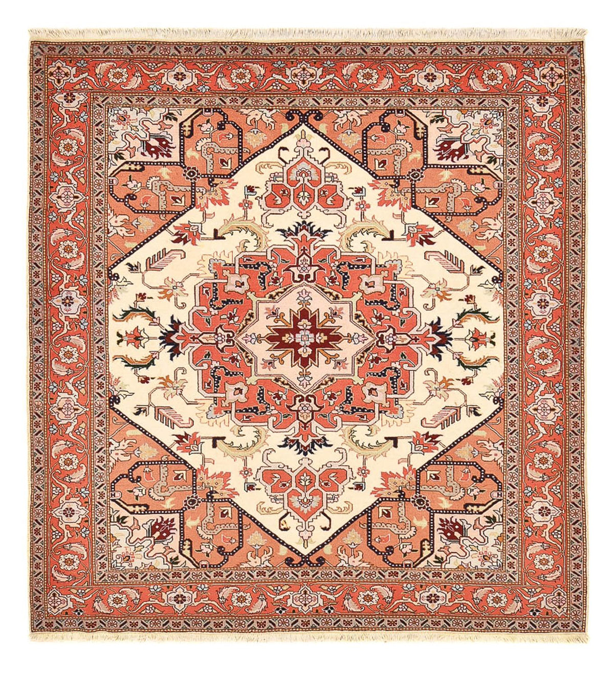 Tappeto Persero - Tabriz - Reale quadrato  - 216 x 195 cm - crema