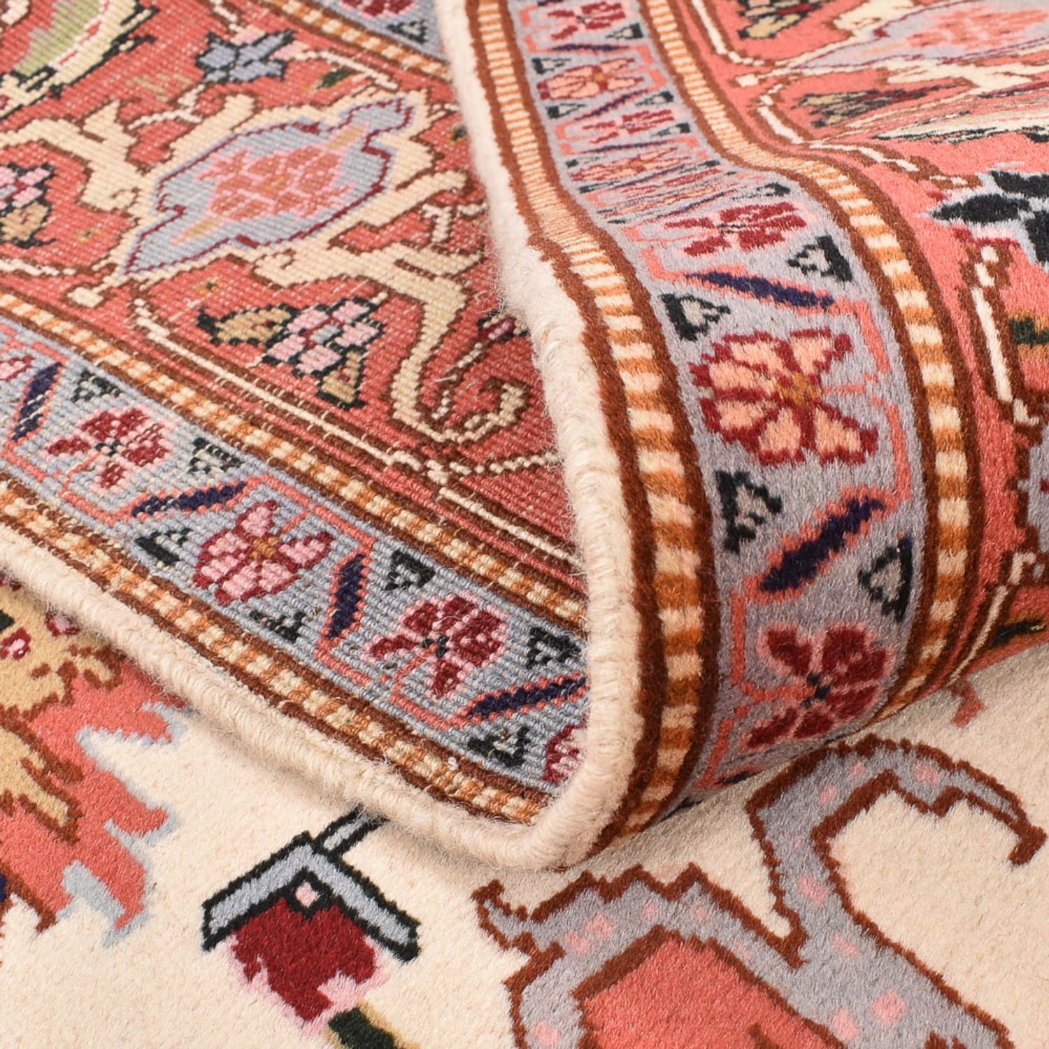 Tappeto Persero - Tabriz - Reale quadrato  - 207 x 205 cm - crema