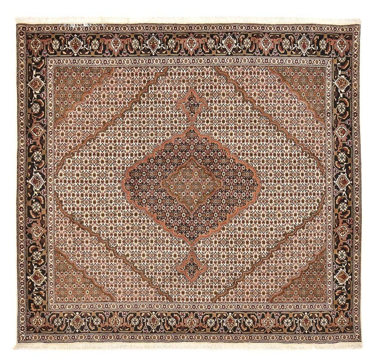 Tappeto Persero - Tabriz - Reale quadrato  - 206 x 202 cm - marrone chiaro