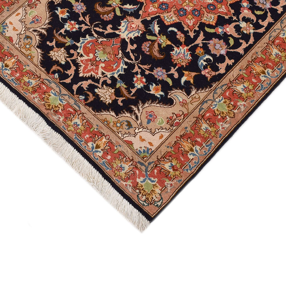 Tappeto corsia Tappeto Persero - Tabriz - Reale - 380 x 75 cm - blu scuro