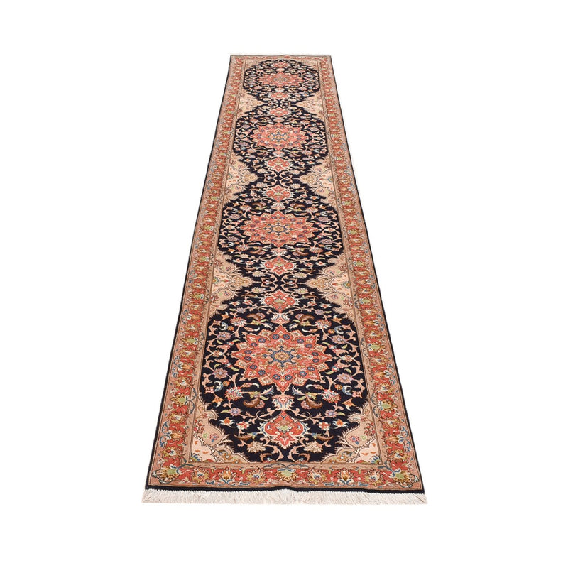 Tappeto corsia Tappeto Persero - Tabriz - Reale - 380 x 75 cm - blu scuro