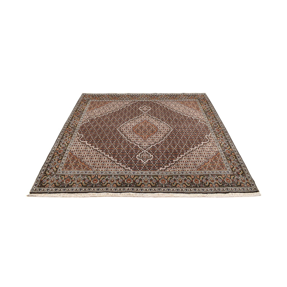 Tappeto Persero - Tabriz - Reale quadrato  - 207 x 205 cm - marrone
