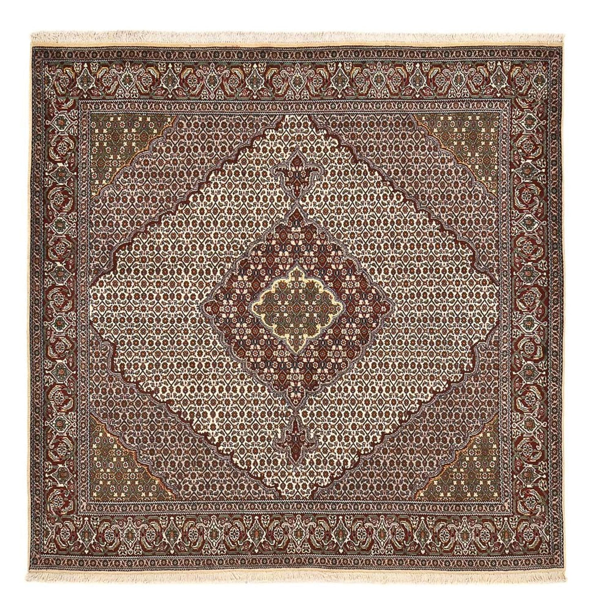 Tappeto Persero - Tabriz - Reale quadrato  - 205 x 202 cm - marrone