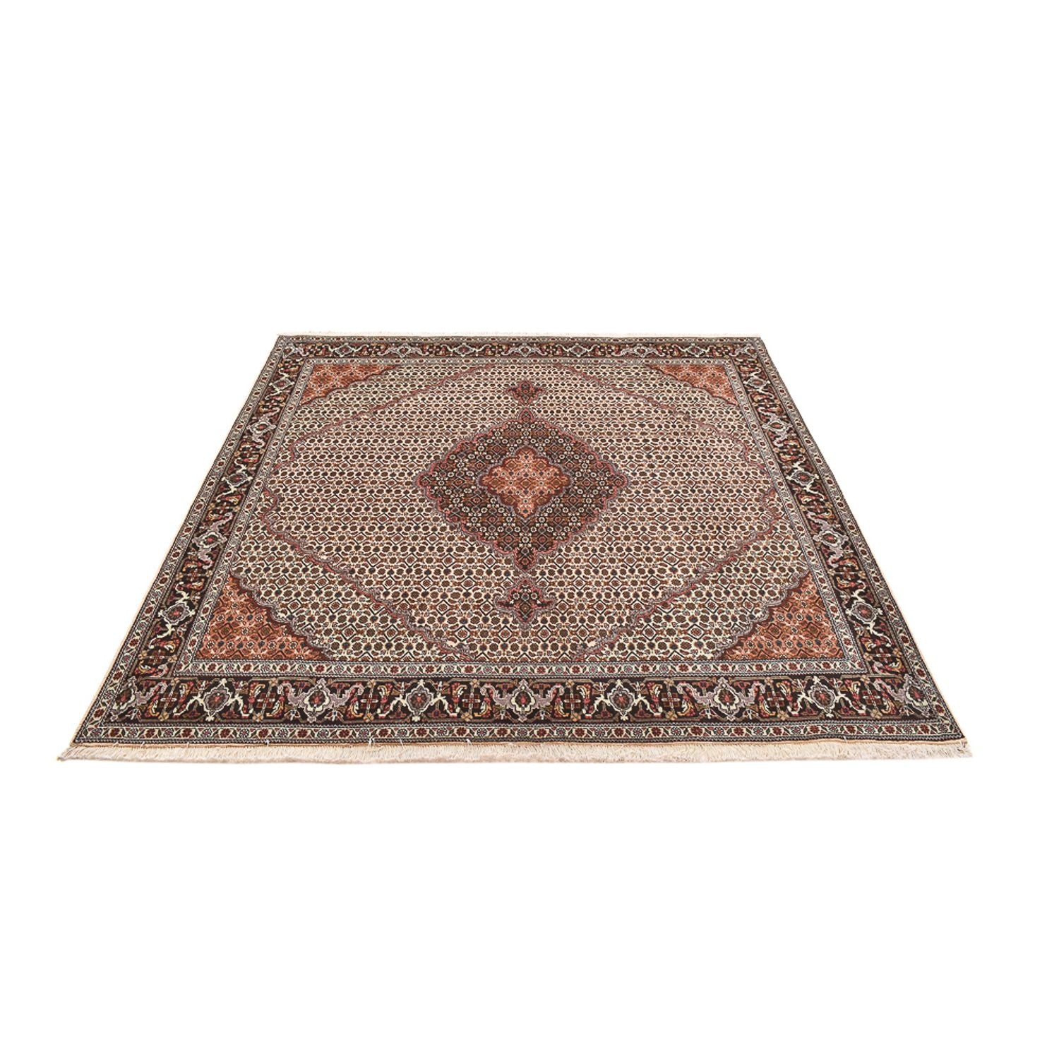 Tappeto Persero - Tabriz - Reale quadrato  - 208 x 200 cm - sabbia