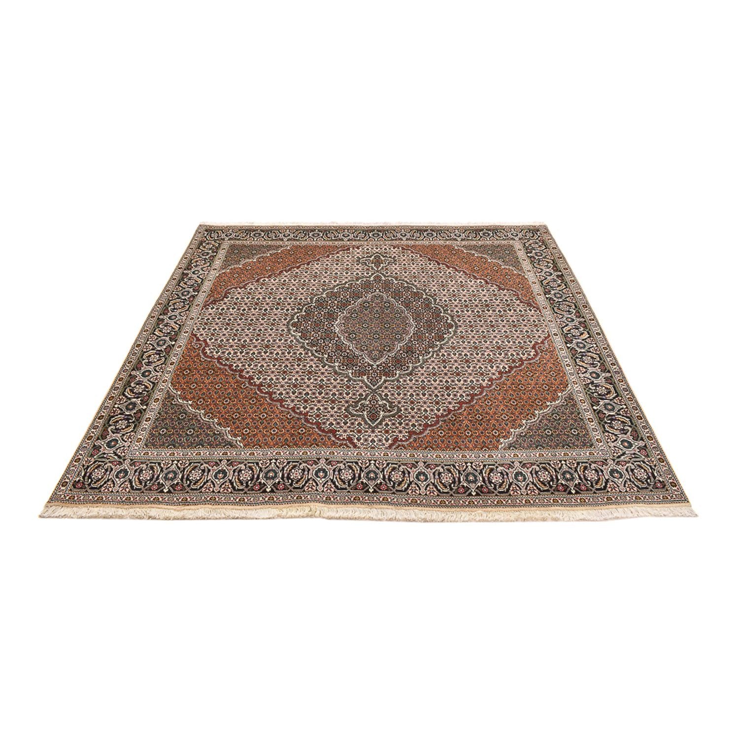 Tappeto Persero - Tabriz - Reale quadrato  - 206 x 202 cm - marrone chiaro