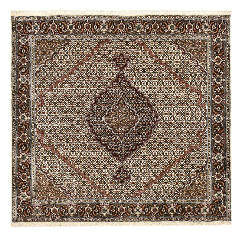 Tappeto Persero - Tabriz - Reale quadrato  - 200 x 200 cm - marrone