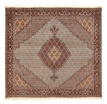 Tappeto Persero - Tabriz - Reale quadrato  - 204 x 198 cm - marrone chiaro