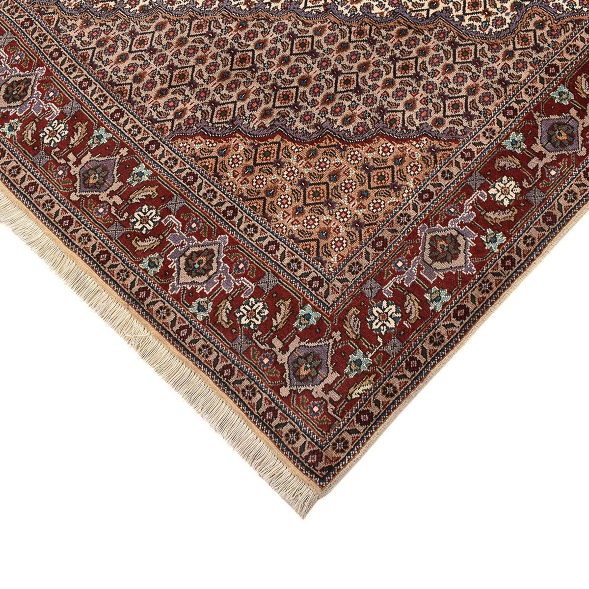 Tappeto Persero - Tabriz - Reale quadrato  - 204 x 198 cm - marrone chiaro