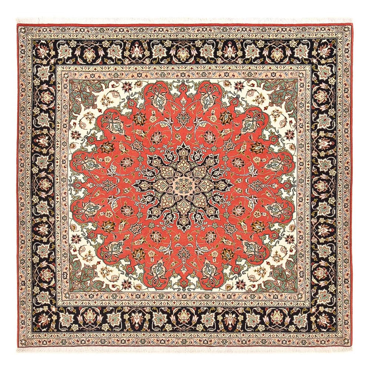 Tappeto Persero - Tabriz - Reale quadrato  - 204 x 200 cm - rosso
