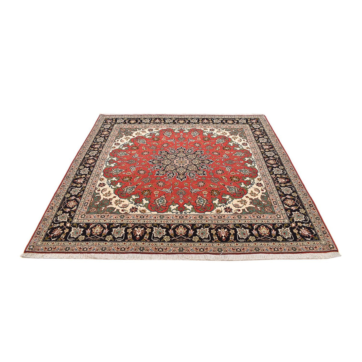 Tappeto Persero - Tabriz - Reale quadrato  - 204 x 200 cm - rosso