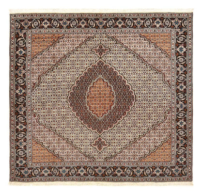 Tappeto Persero - Tabriz - Reale quadrato  - 201 x 201 cm - marrone chiaro