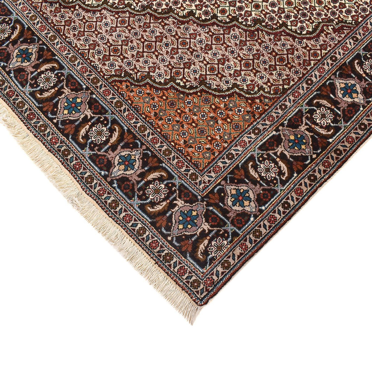 Tappeto Persero - Tabriz - Reale quadrato  - 201 x 201 cm - marrone chiaro