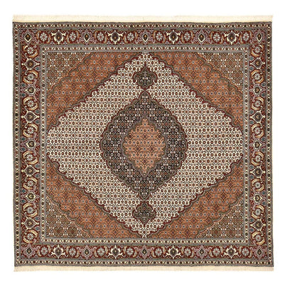 Tappeto Persero - Tabriz - Reale quadrato  - 199 x 198 cm - marrone chiaro