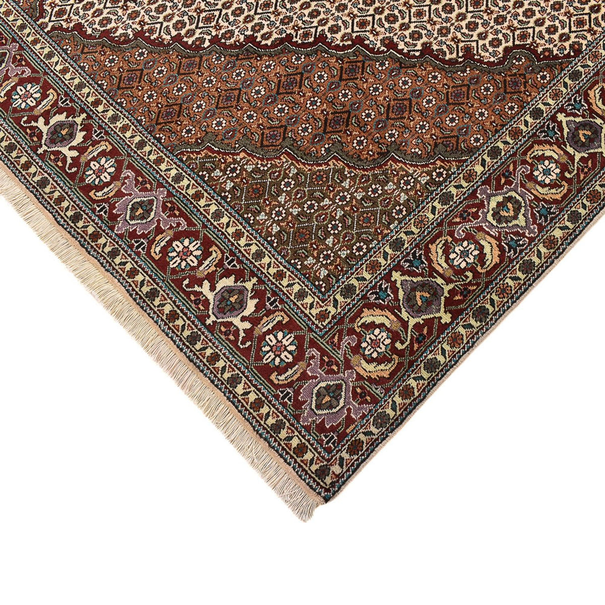 Tappeto Persero - Tabriz - Reale quadrato  - 199 x 198 cm - marrone chiaro