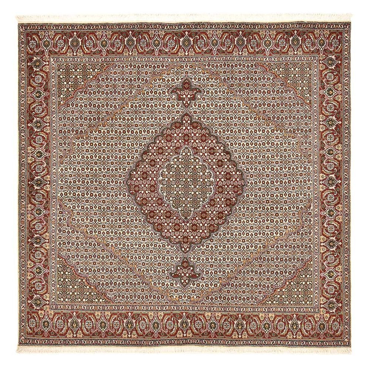 Tappeto Persero - Tabriz - Reale quadrato  - 205 x 204 cm - marrone chiaro