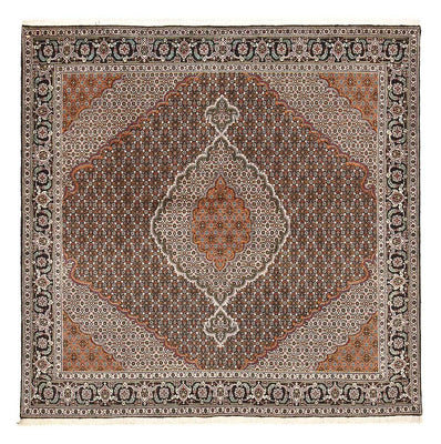 Tappeto Persero - Tabriz - Reale quadrato  - 203 x 203 cm - marrone