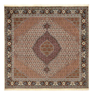 Tappeto Persero - Tabriz - Reale quadrato  - 204 x 200 cm - marrone chiaro