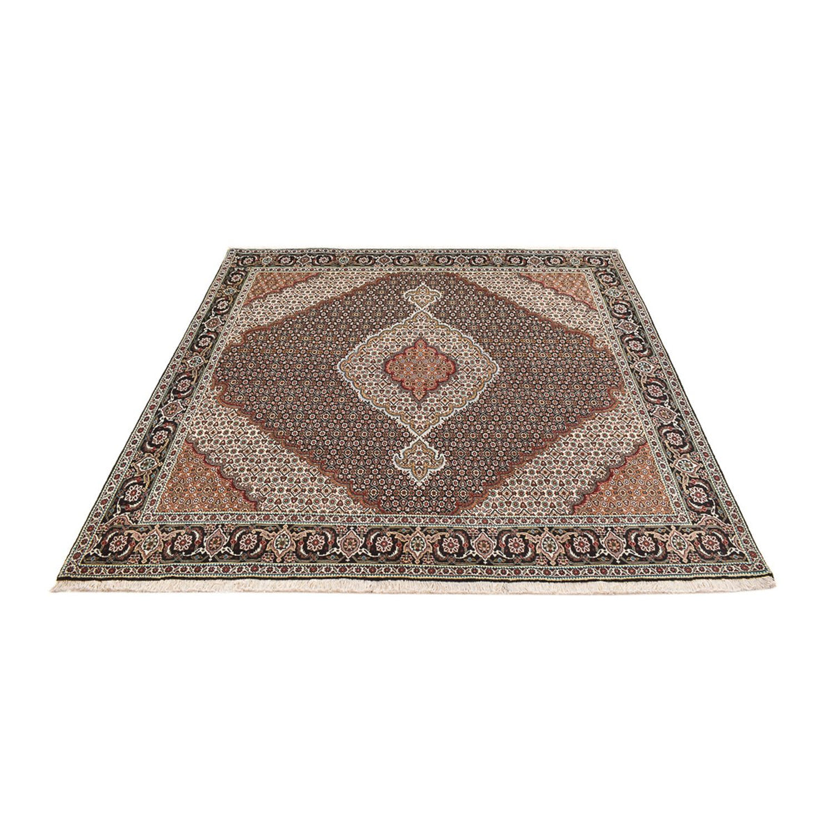 Tappeto Persero - Tabriz - Reale quadrato  - 204 x 200 cm - marrone