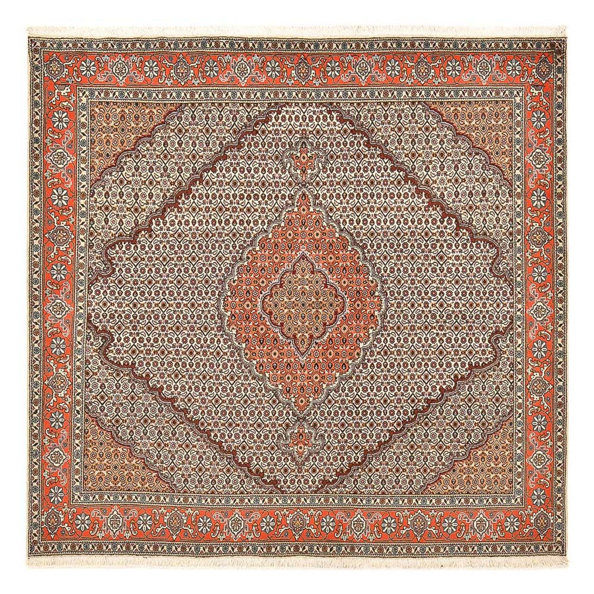Tappeto Persero - Tabriz - Reale quadrato  - 200 x 200 cm - sabbia