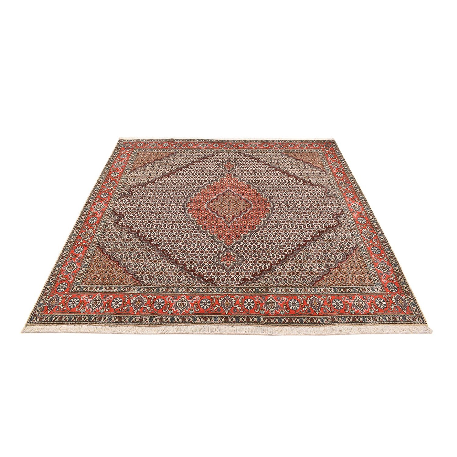 Tappeto Persero - Tabriz - Reale quadrato  - 200 x 200 cm - sabbia