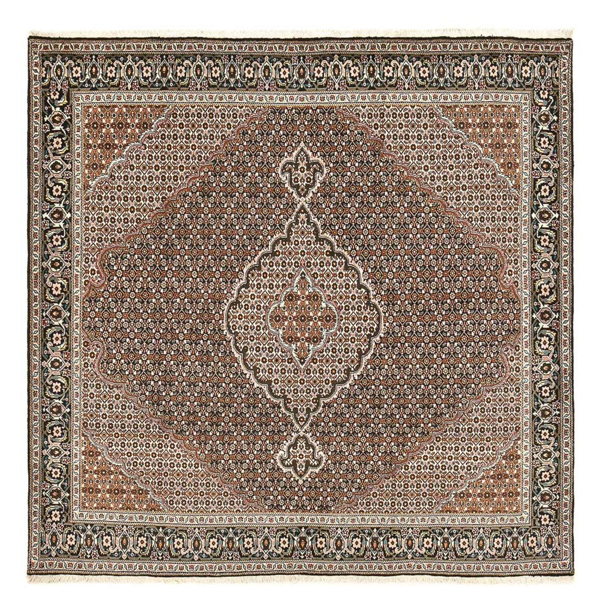 Tappeto Persero - Tabriz - Reale quadrato  - 208 x 204 cm - marrone