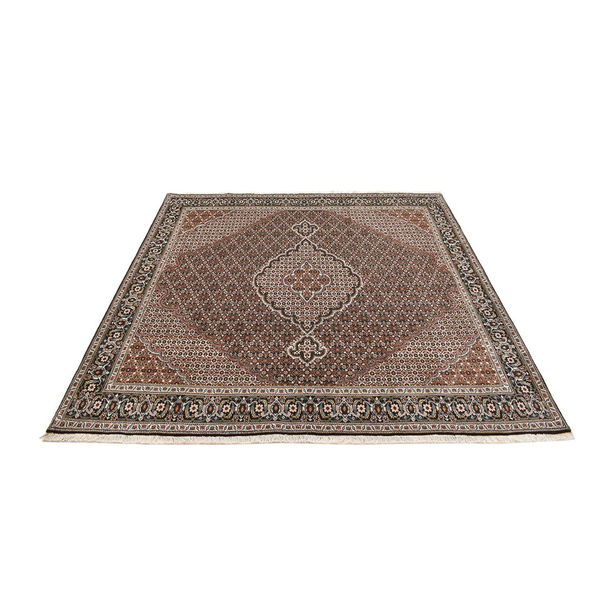 Tappeto Persero - Tabriz - Reale quadrato  - 208 x 204 cm - marrone