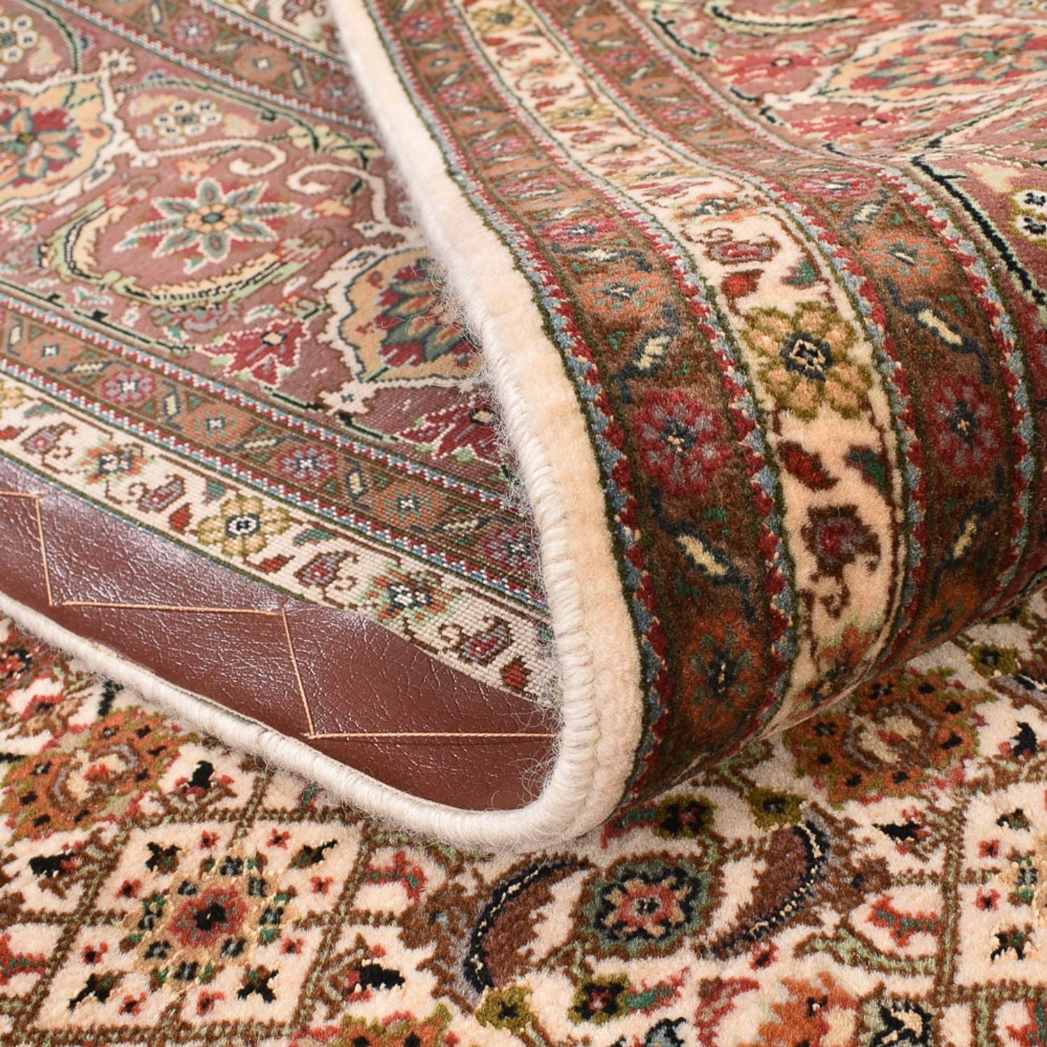 Tappeto Persero - Tabriz - Reale quadrato  - 200 x 199 cm - beige scuro