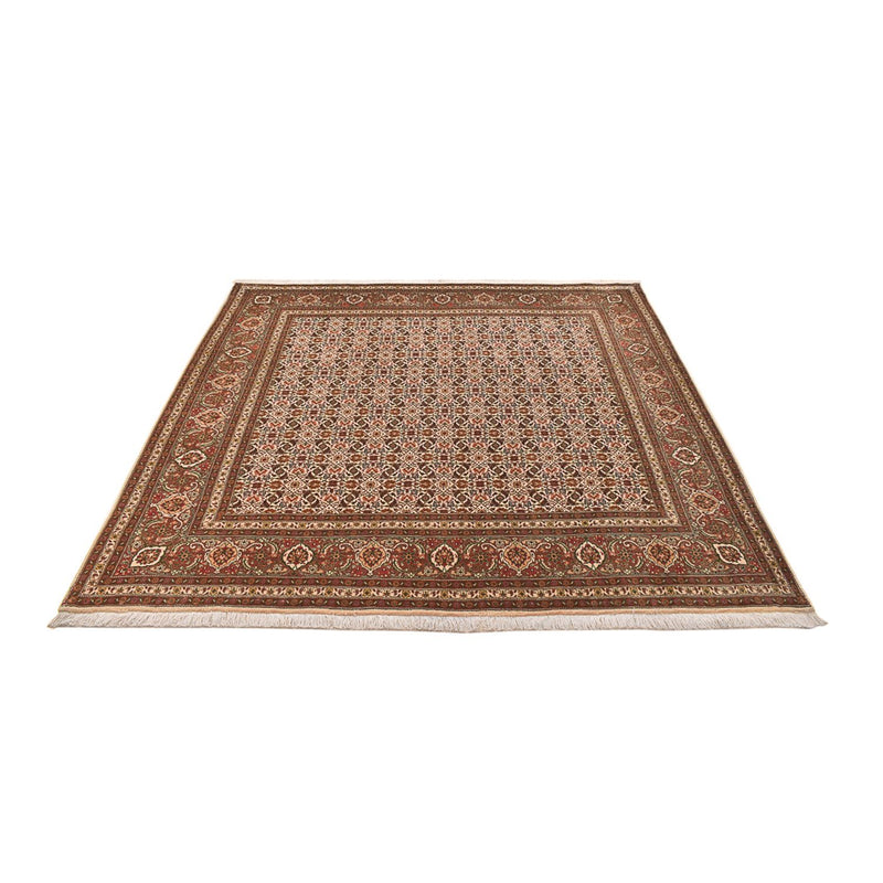 Tappeto Persero - Tabriz - Reale quadrato  - 200 x 199 cm - beige scuro