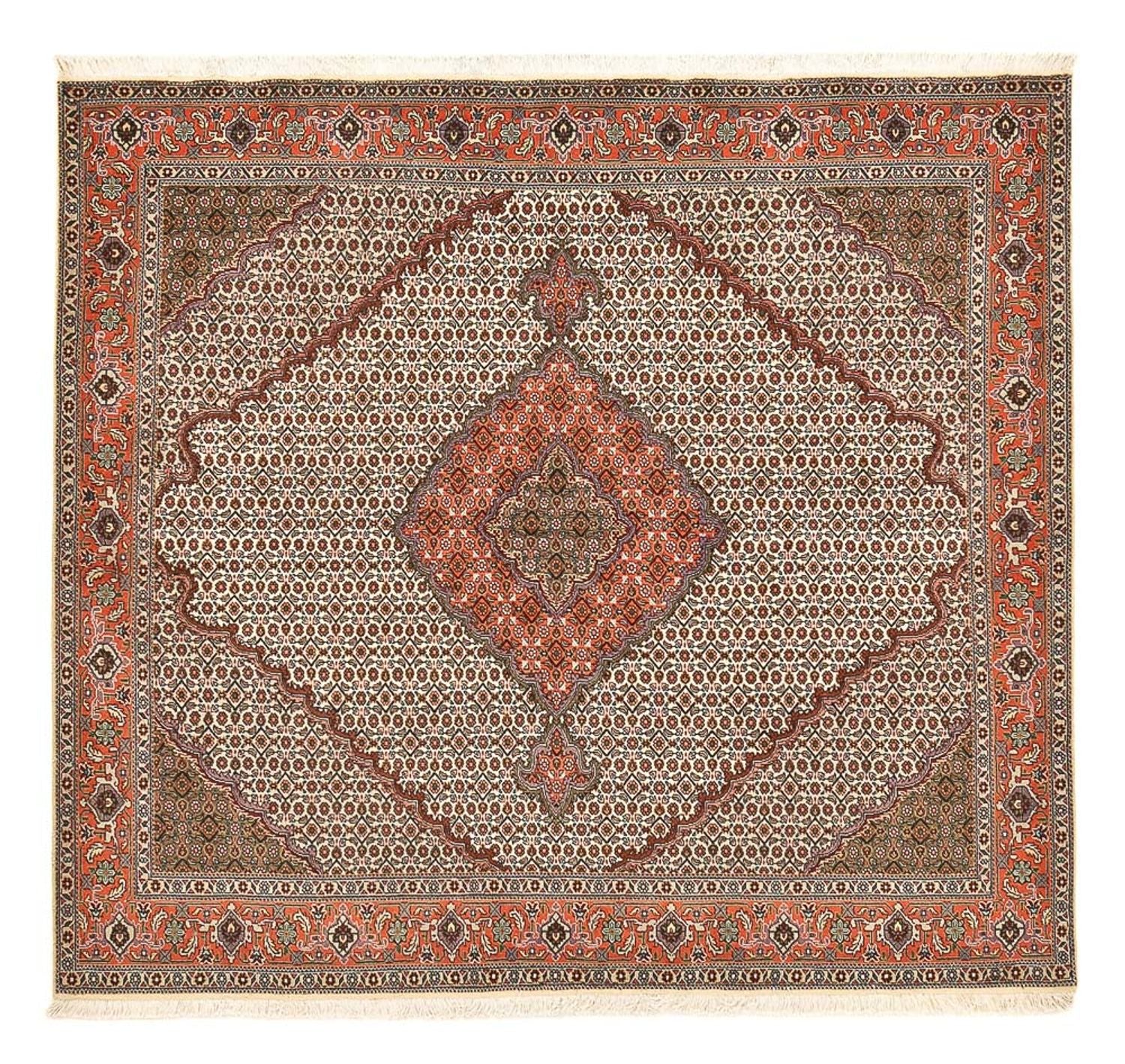 Tappeto Persero - Tabriz - Reale quadrato  - 204 x 196 cm - marrone chiaro