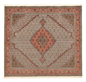 Tappeto Persero - Tabriz - Reale quadrato  - 204 x 196 cm - marrone chiaro
