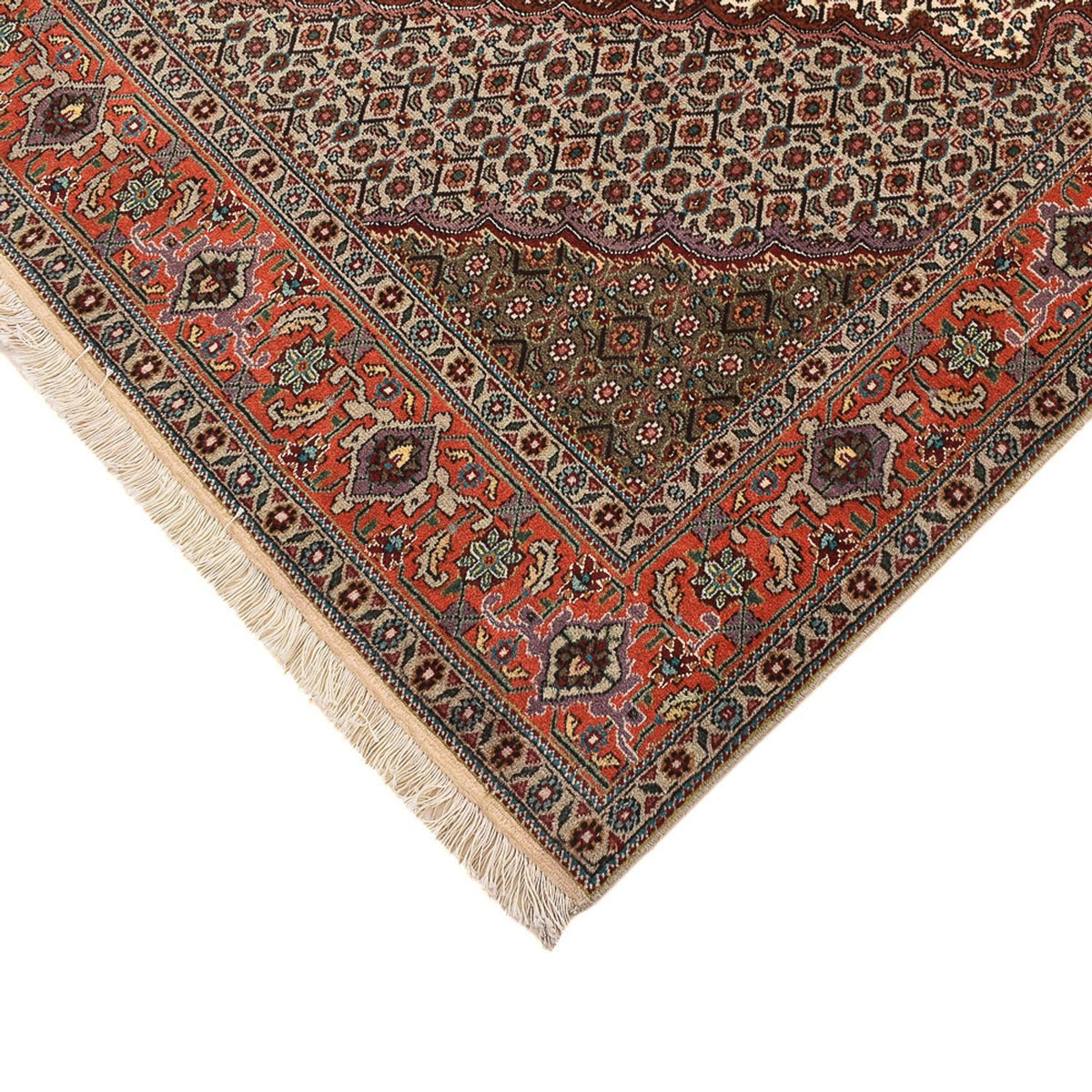 Tappeto Persero - Tabriz - Reale quadrato  - 204 x 196 cm - marrone chiaro
