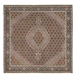 Tappeto Persero - Tabriz - Reale quadrato  - 204 x 193 cm - marrone