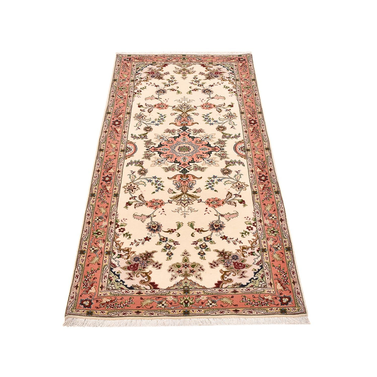 Tappeto corsia Tappeto Persero - Tabriz - Reale - 203 x 81 cm - crema