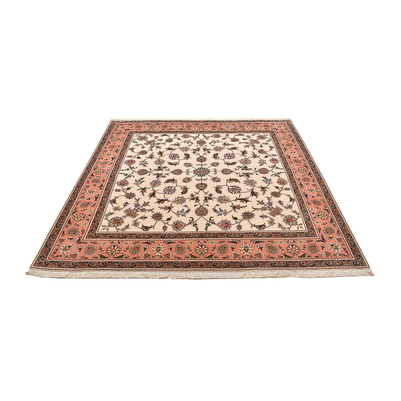 Tappeto Persero - Tabriz - Reale quadrato  - 210 x 204 cm - beige chiaro