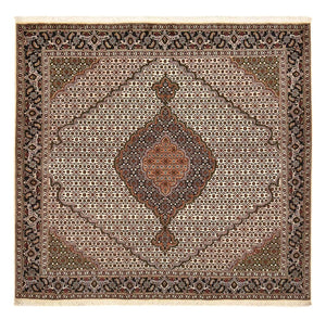 Tappeto Persero - Tabriz - Reale quadrato  - 204 x 200 cm - marrone chiaro