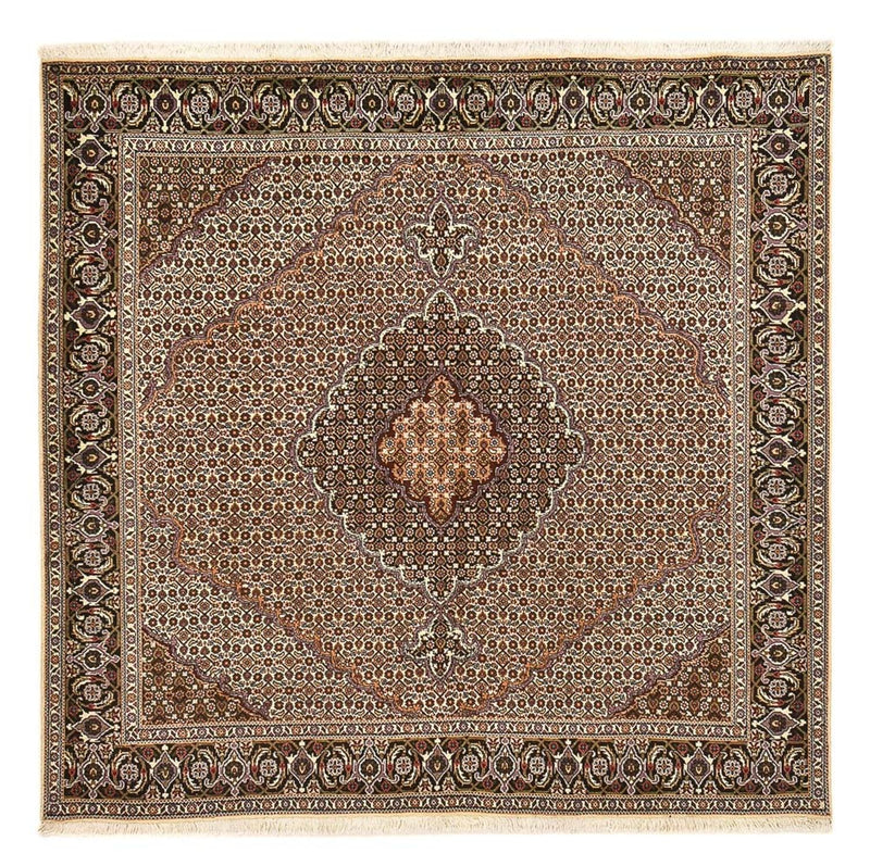 Tappeto Persero - Tabriz - Reale quadrato  - 202 x 202 cm - marrone