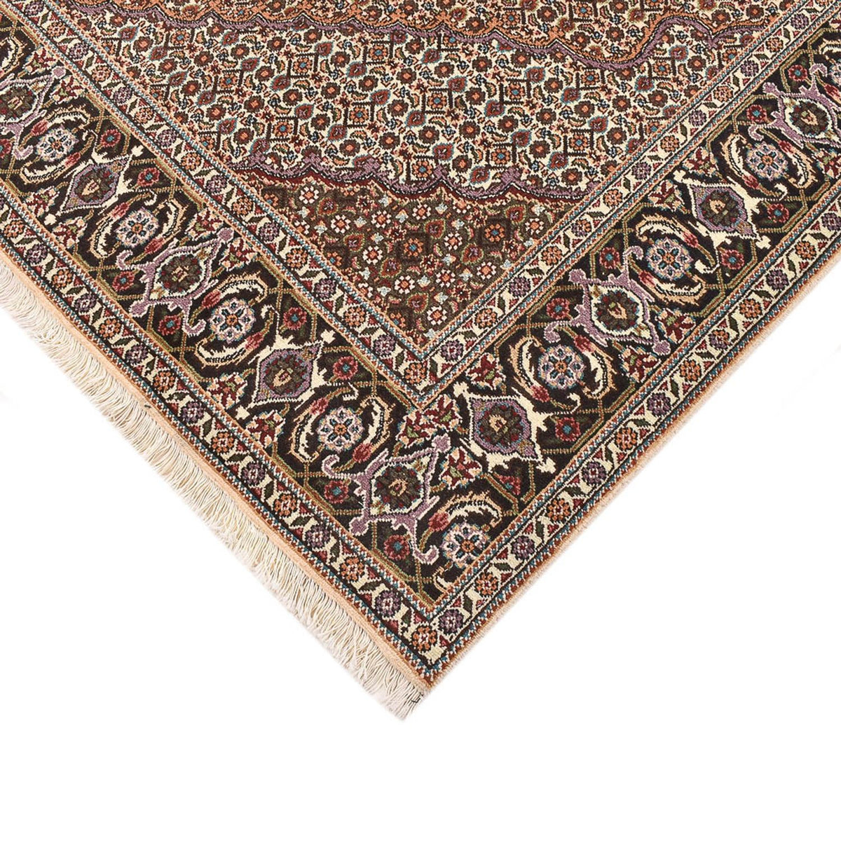 Tappeto Persero - Tabriz - Reale quadrato  - 202 x 202 cm - marrone