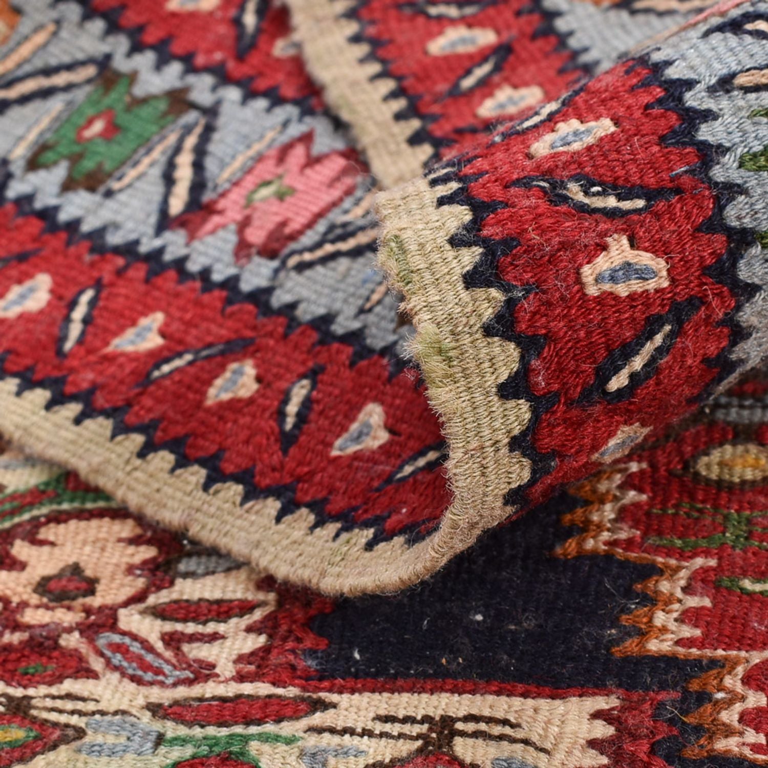 Tappeto corsia Tappeto Kelim - Orientale - 395 x 87 cm - blu scuro