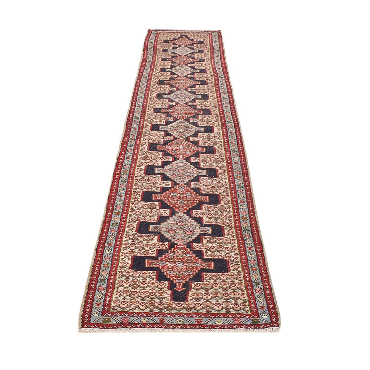Tappeto corsia Tappeto Kelim - Orientale - 395 x 87 cm - blu scuro