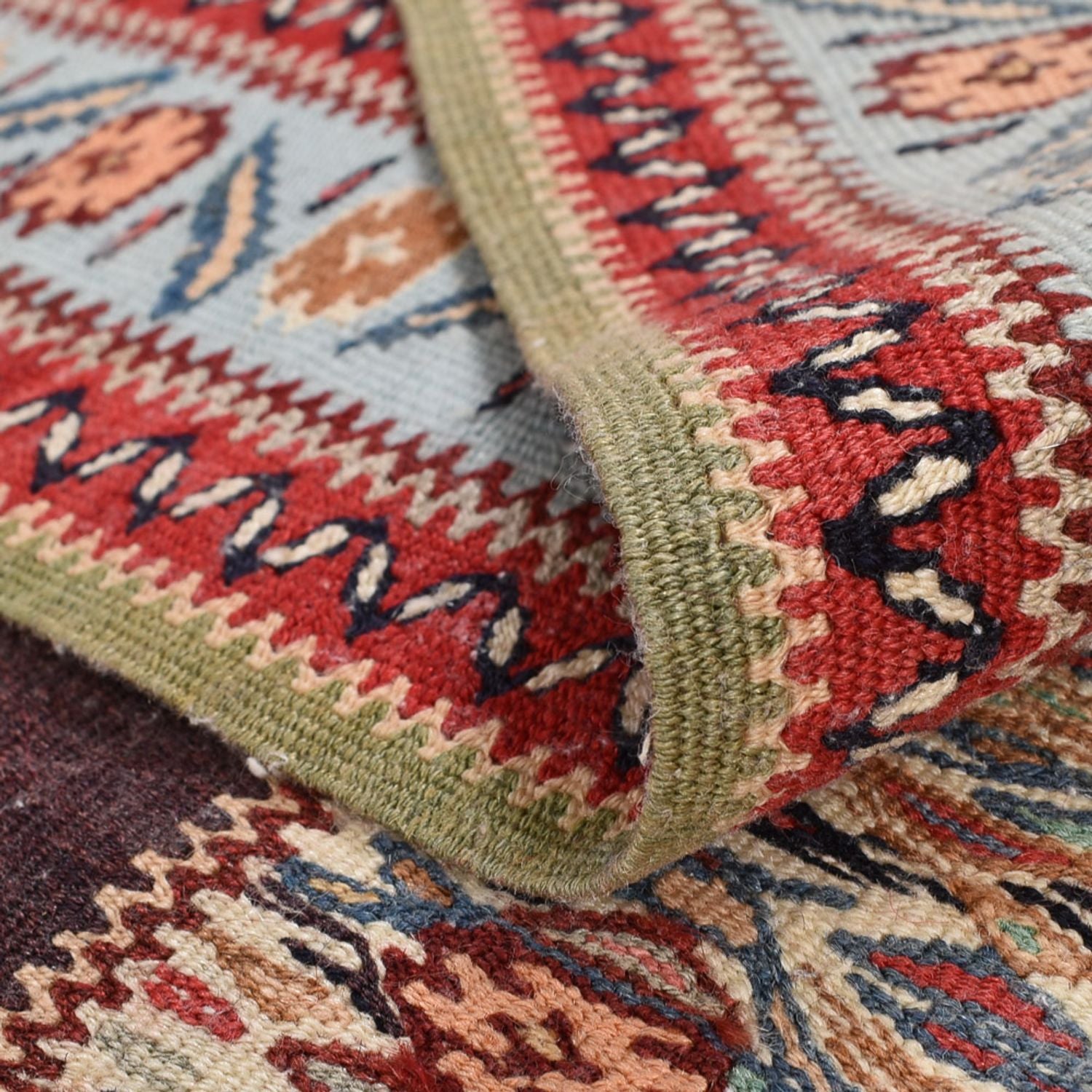 Tappeto corsia Tappeto Kelim - Orientale - 495 x 85 cm - blu scuro
