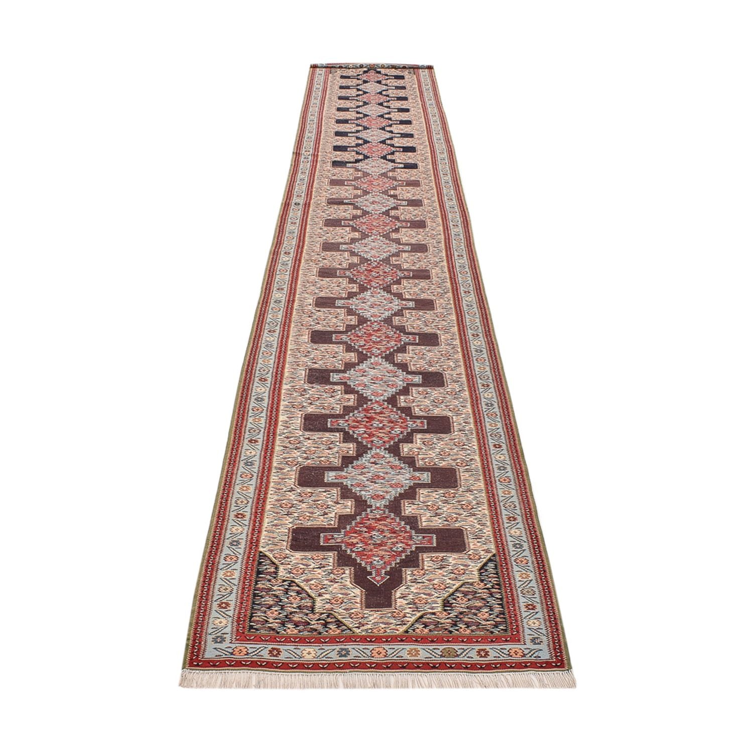 Tappeto corsia Tappeto Kelim - Orientale - 495 x 85 cm - blu scuro