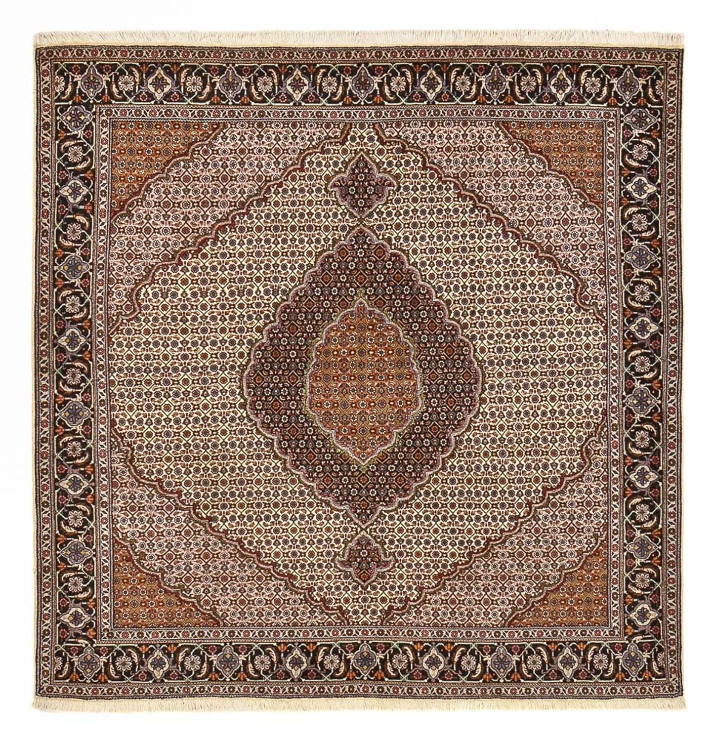 Tappeto Persero - Tabriz - Reale quadrato  - 210 x 200 cm - marrone chiaro