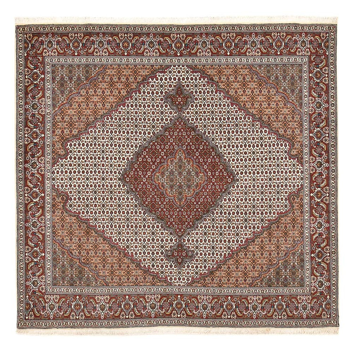 Tappeto Persero - Tabriz - Reale quadrato  - 204 x 202 cm - marrone chiaro