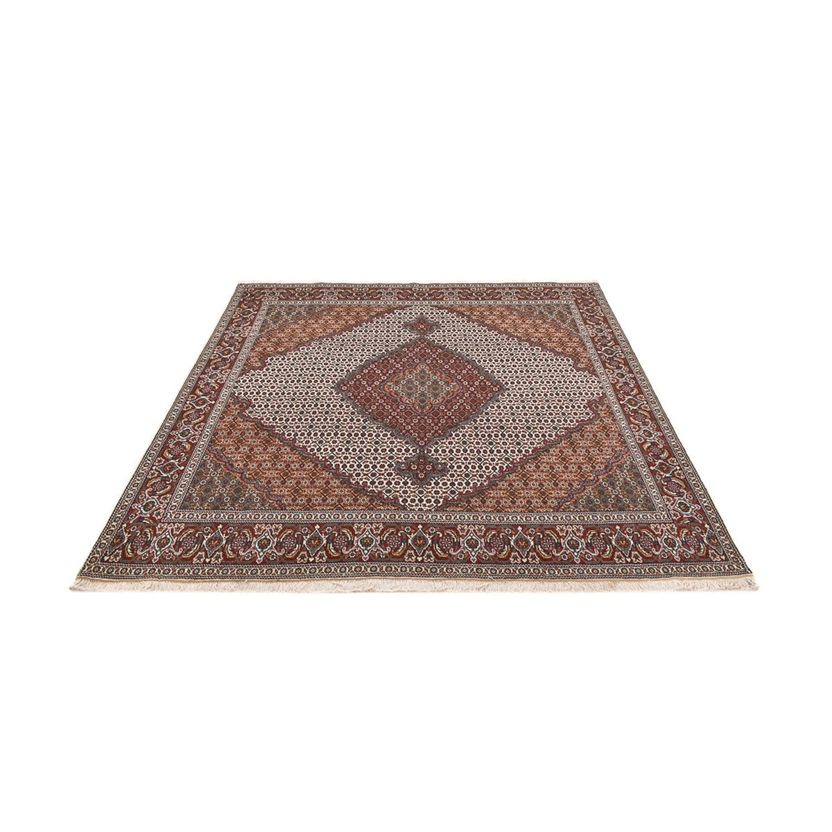 Tappeto Persero - Tabriz - Reale quadrato  - 204 x 202 cm - marrone chiaro