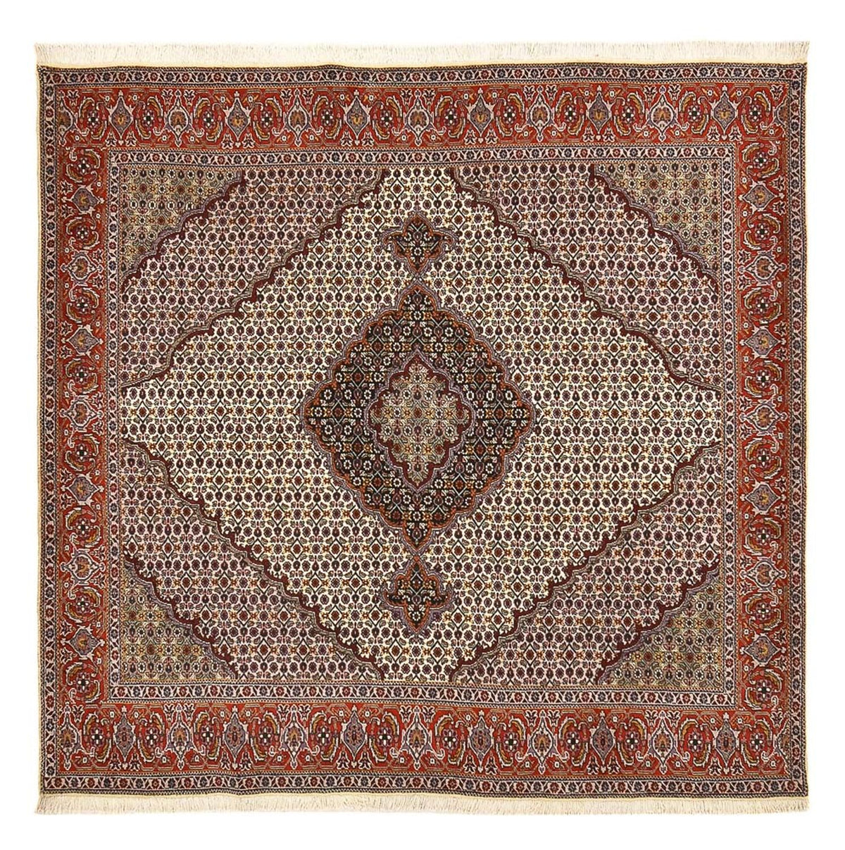 Tappeto Persero - Tabriz - Reale quadrato  - 205 x 193 cm - marrone